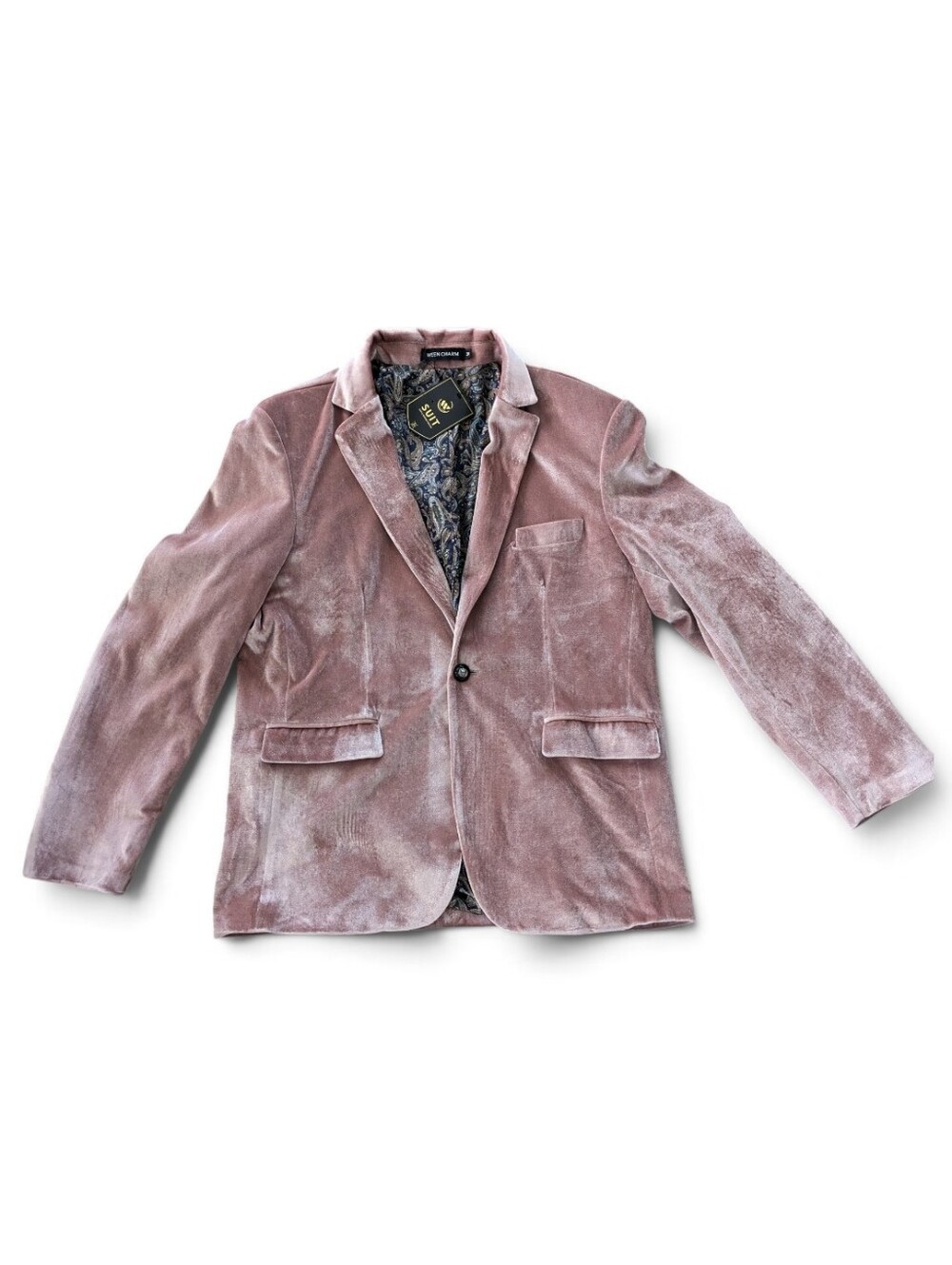 Ween Charm Men's Slim Fit Velvet Blazer Tuxedo Jacket Men's Size M NWT
